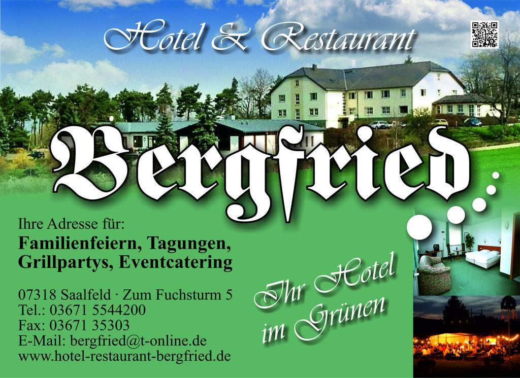 Hotel & Restaurant Bergfried Saalfeld Saale Esterno foto
